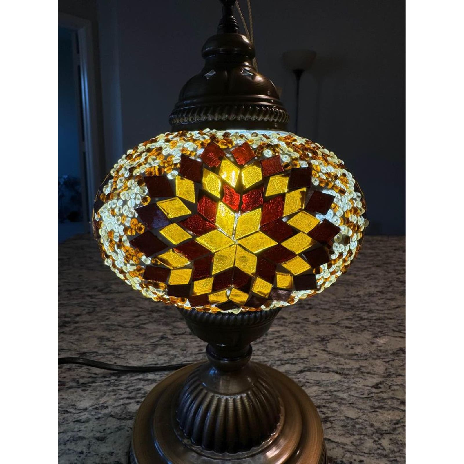 Moroccan mosaic lamp collection, various sizes and colors