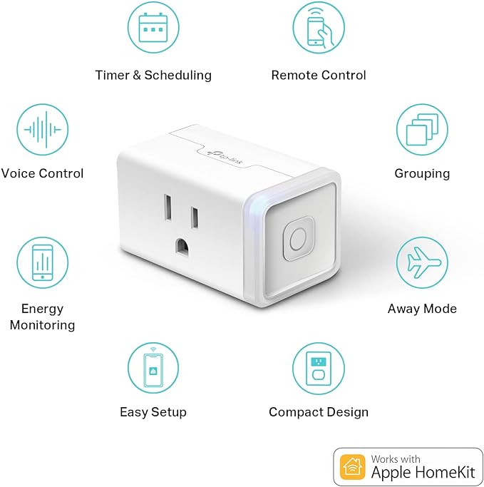 Kasa Smart app interface showing smart plug controls and energy monitoring data