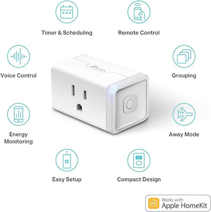 Kasa Smart app interface showing smart plug controls and energy monitoring data
