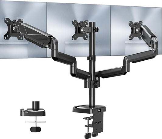 Backside view of the MOUNT-PRO monitor mount, highlighting the built-in cable management system.