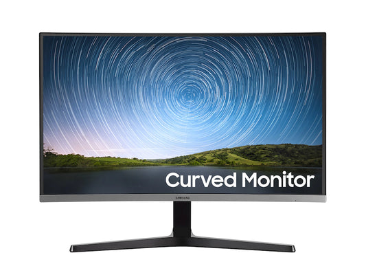 Samsung 27" CR50 Curved Monitor displaying a colorful nature scene